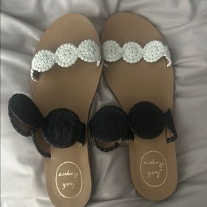 Jack Rogers Two-Tone Black and White Sandals